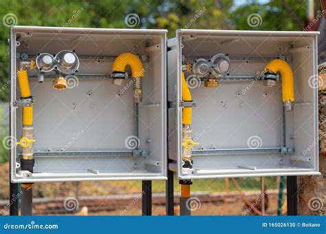 combined gas and electric meter box|metal meter box safety.